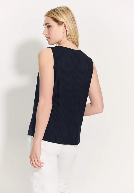 Geripptes Top universal blue