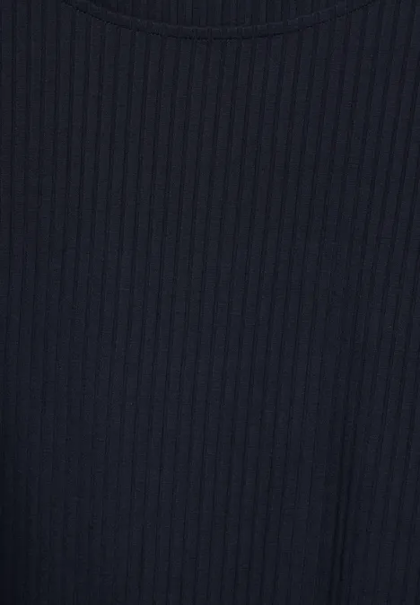 Geripptes Top universal blue