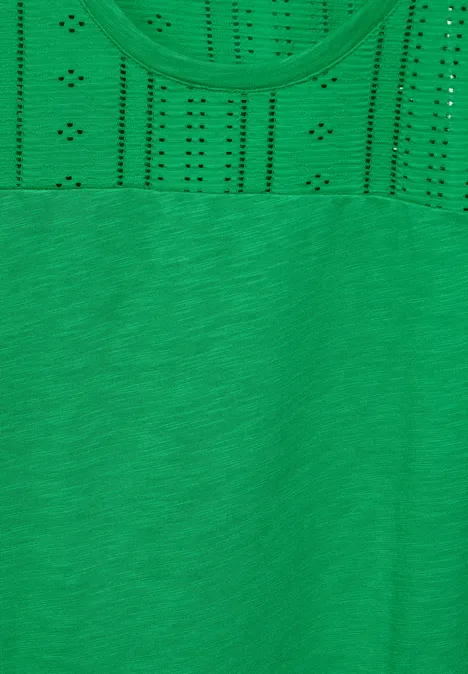 Ajour Top fresh apple green
