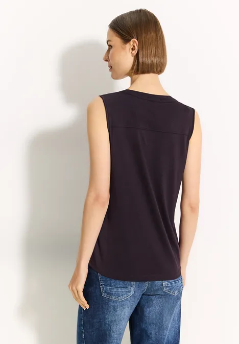 Top mit Deko Element aubergine red
