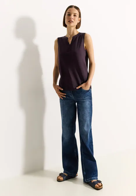 Top mit Deko Element aubergine red