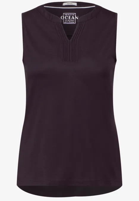 Top mit Deko Element aubergine red
