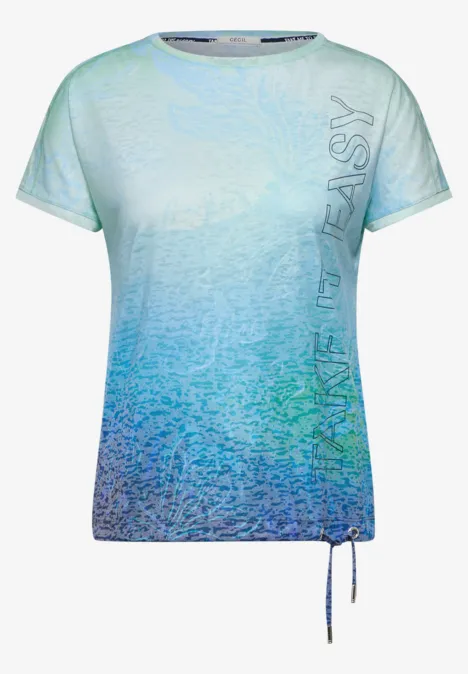 Burn-Out Batik T-Shirt dark petrol blue