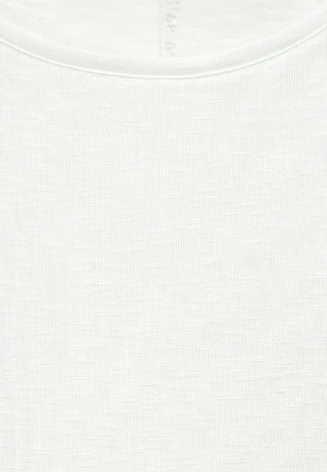 T-Shirt mit Spitzendetail vanilla white