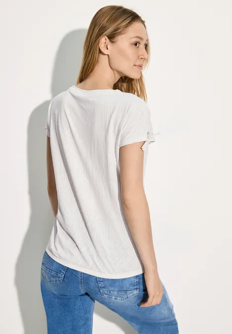 T-Shirt mit Burn-Out Muster vanilla white