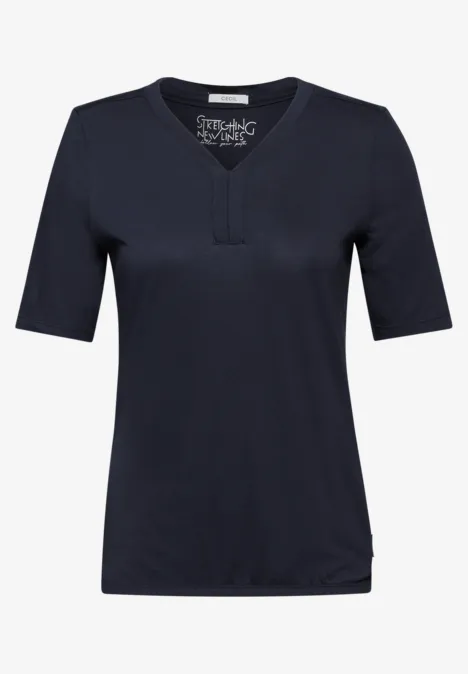 Tunika T-Shirt in Unifarbe universal blue
