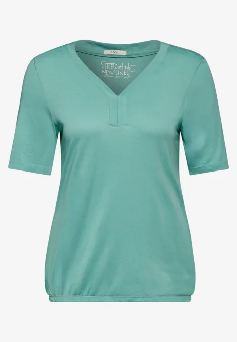Tuniek T-shirt in effen kleur adriatic green