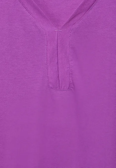 Tunika T-Shirt in Unifarbe iced violet