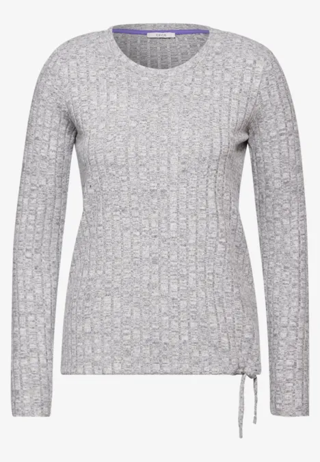 Shirt mit Rippenstruktur flint grey melange