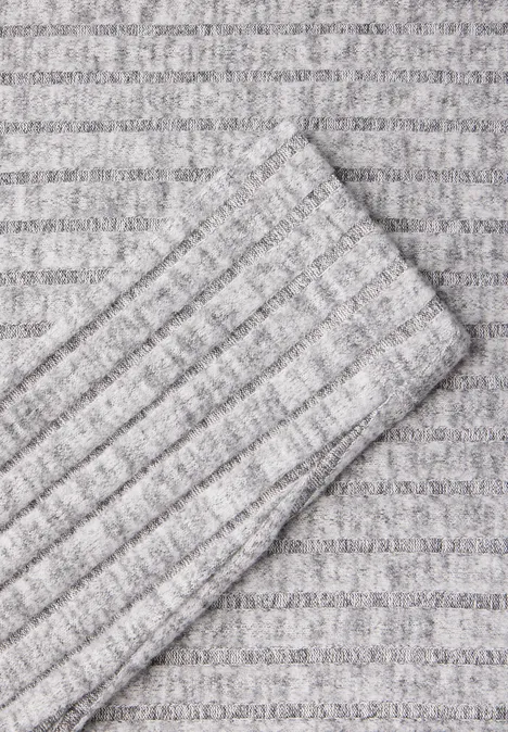 Shirt mit Rippenstruktur flint grey melange