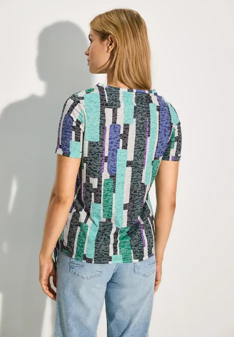 Shirt im Burn-Out-Look fir green