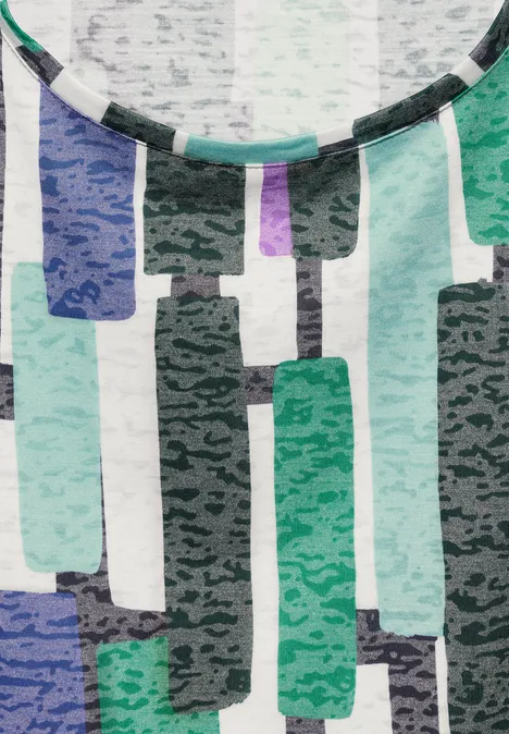 Shirt im Burn-Out-Look fir green
