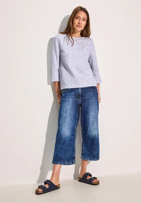 Jaquard-Struktur-Shirt vanilla white