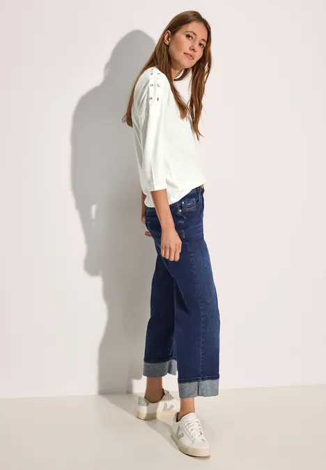 Shirt mit Ösen vanilla white