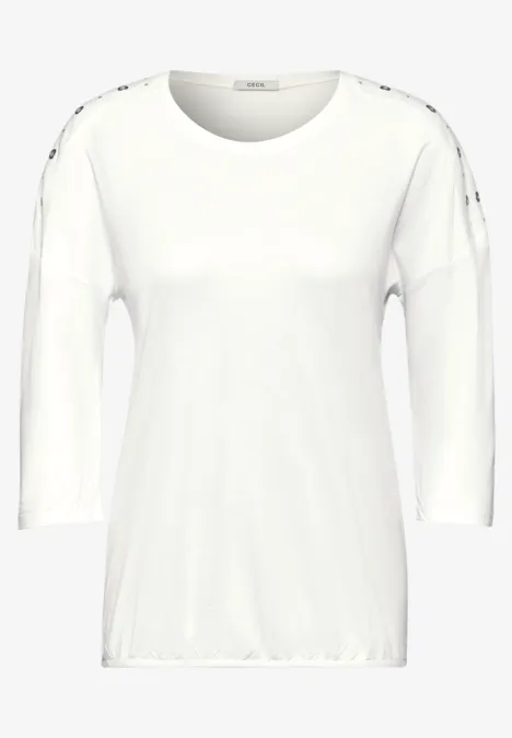 Shirt mit Ösen vanilla white