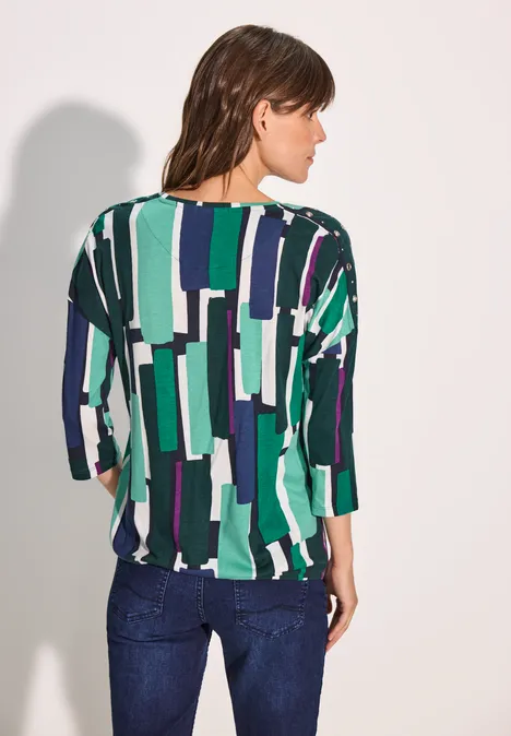 Shirt mit Ösen fir green