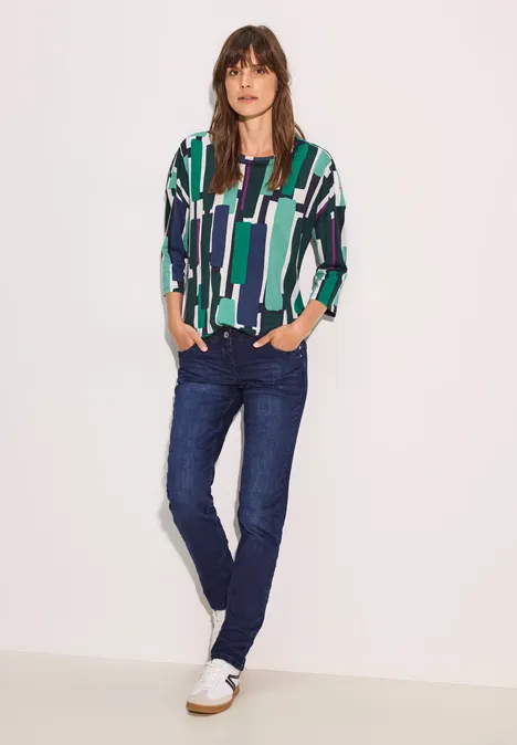 Shirt mit Ösen fir green