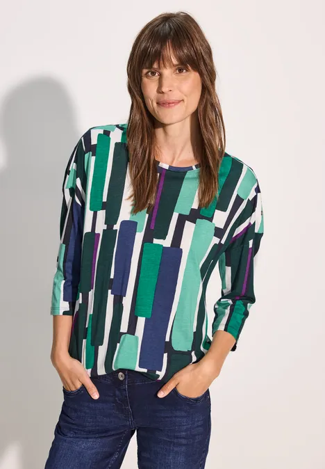 Shirt mit Ösen fir green