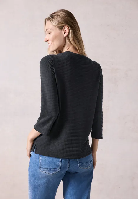 Strukturshirt Black