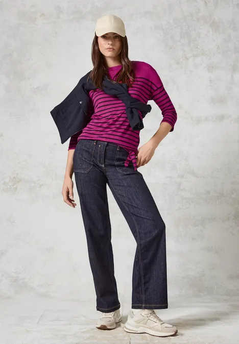 Shirt mit Knoten am Saum jewel pink