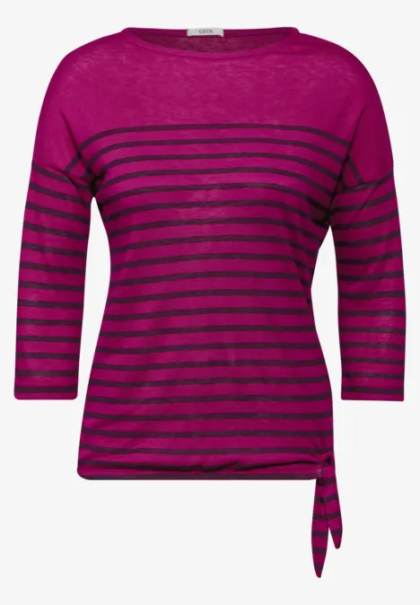 Shirt mit Knoten am Saum jewel pink