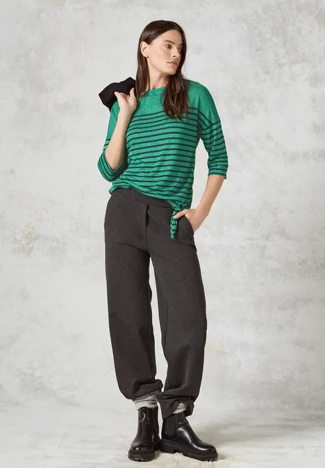 Shirt mit Knoten am Saum malachite green