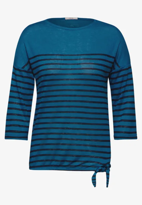 Shirt mit Knoten am Saum celestial aqua blue