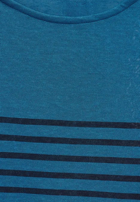 Shirt mit Knoten am Saum celestial aqua blue