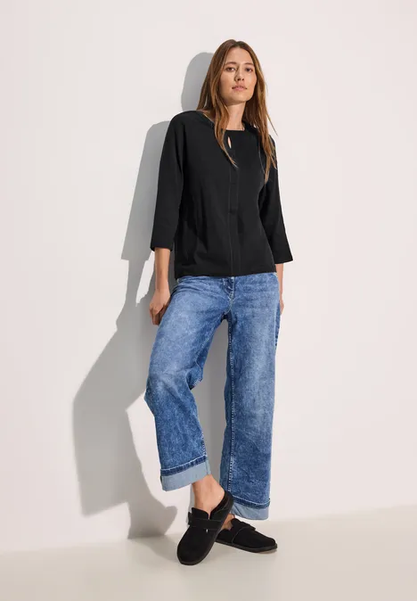 Shirt im Tunika-Look Black
