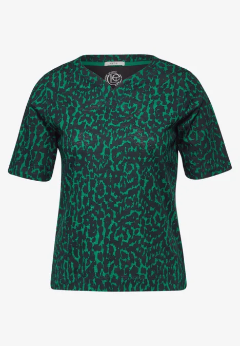 T-Shirt mit Print fir green