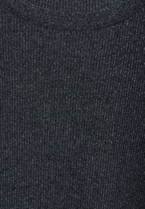 Geripptes T-Shirt universal blue melange