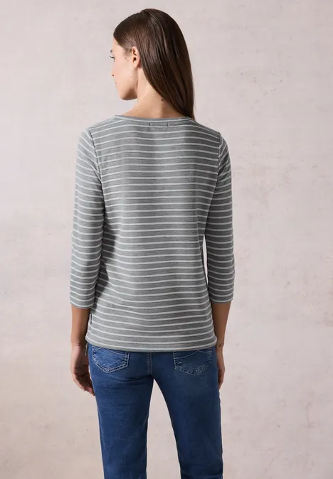 Streifenshirt chalk grey melange