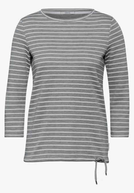 Streifenshirt chalk grey melange