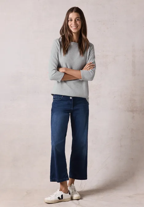 Shirt mit Waffelstruktur chalk grey melange