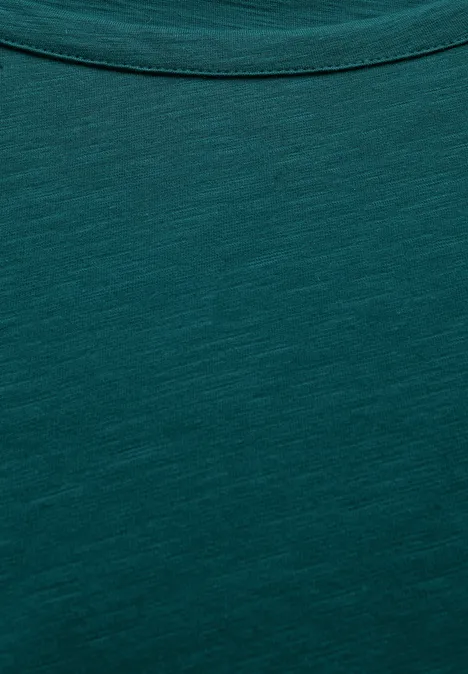 Shirt mit U-Boot-Ausschnitt petrol green