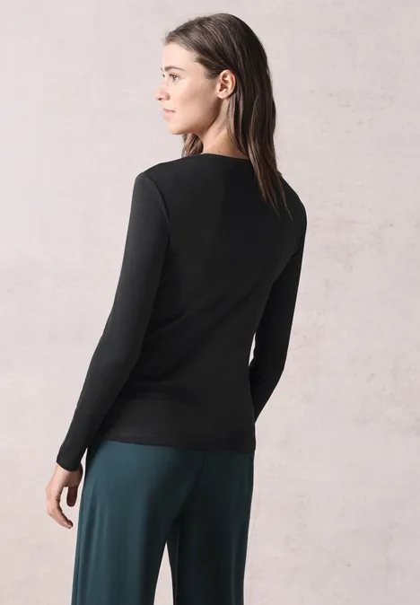 Shirt mit Rundhals Black