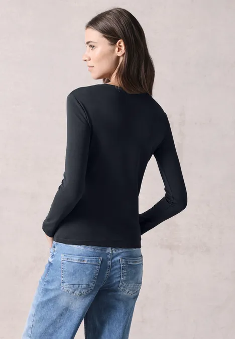 Shirt mit Rundhals universal blue