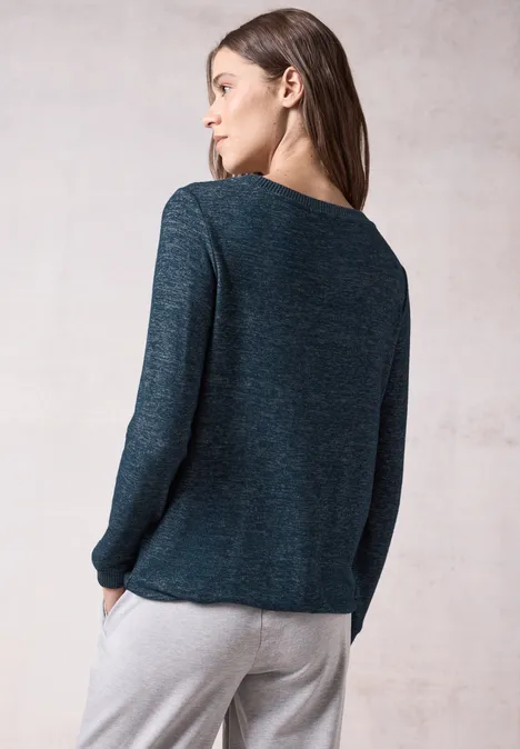 Cosy Langarmshirt oil blue melange