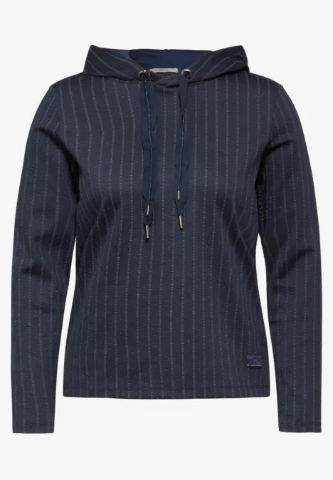 Hoodie mit Nadelstreifen deep petrol