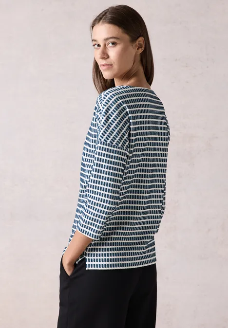 Strukturshirt oil blue