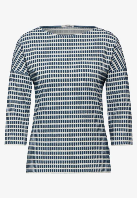 Strukturshirt oil blue