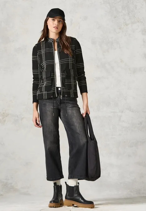 Jaquard-Jacke Black