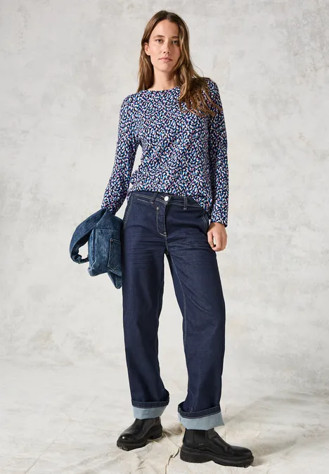 Bedrucktes Shirt deep petrol