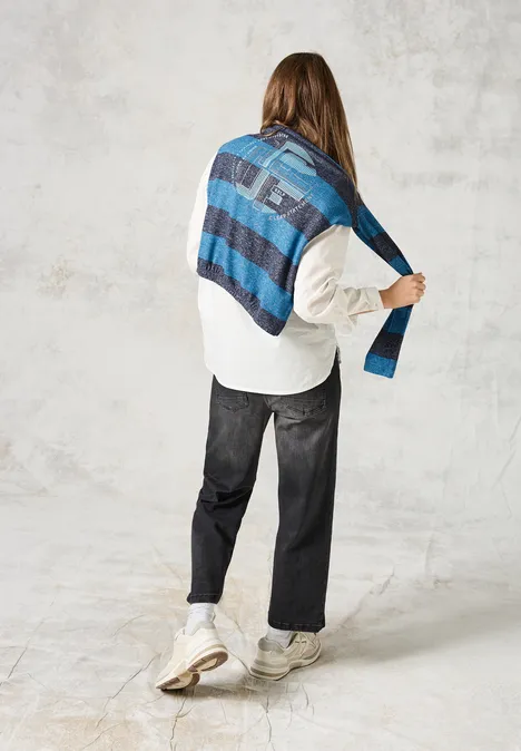 Shirt mit Print aqua melange
