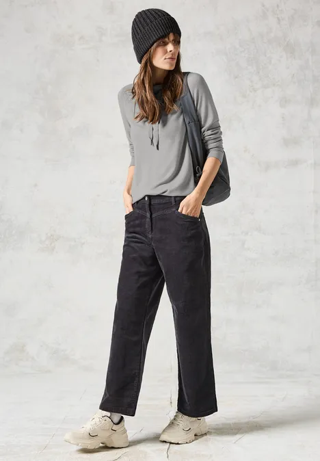 Langarmshirt mineral grey melange