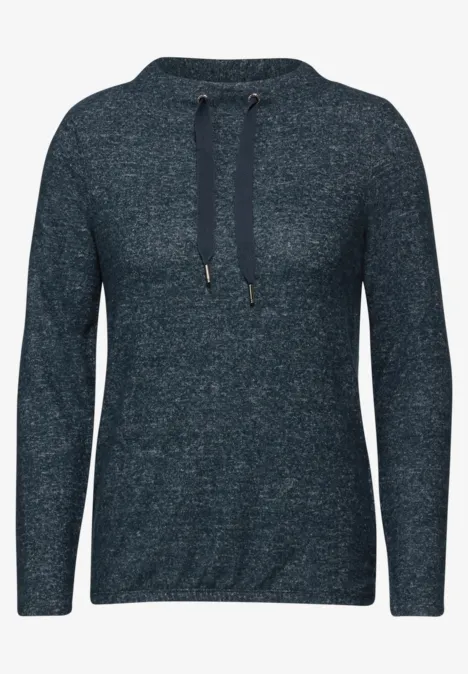Langarmshirt deep petrol melange