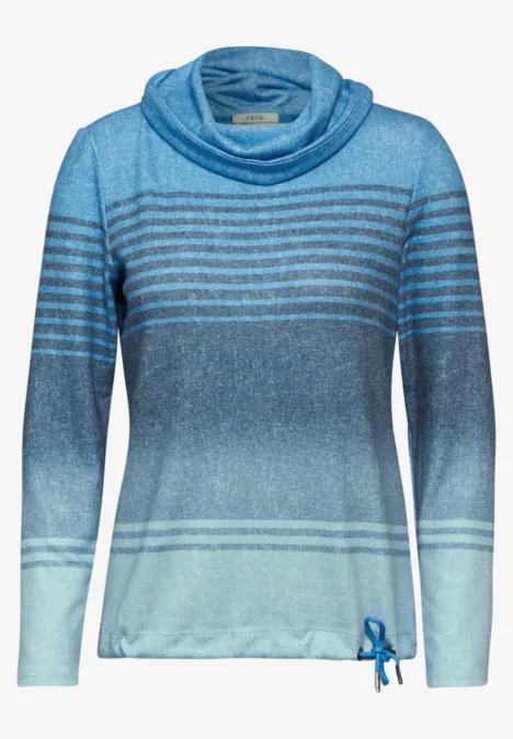 Gestreiftes Shirt aqua melange