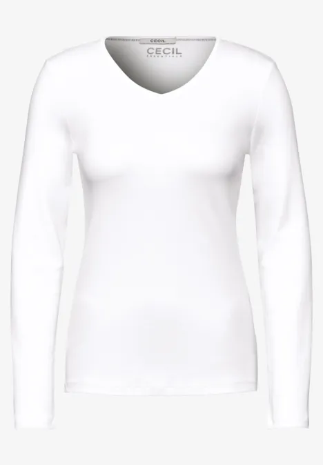 Shirt mit V-Ausschnitt White