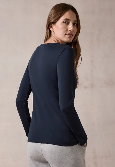 Shirt mit V-Ausschnitt universal blue