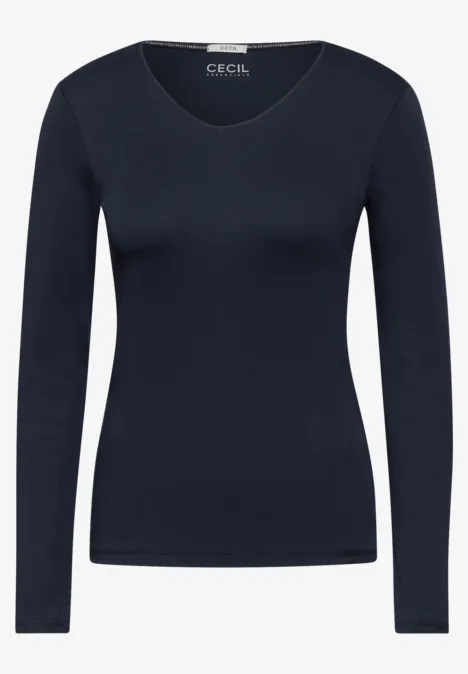 Shirt mit V-Ausschnitt universal blue